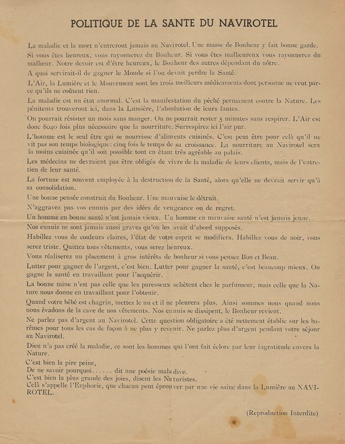 La santé et le Navirotel